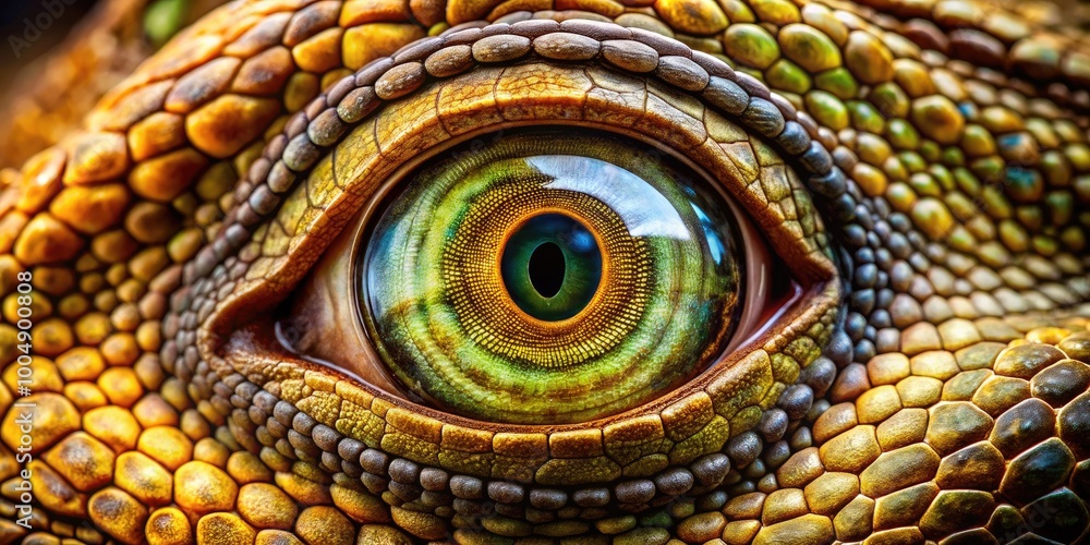Poster unique close-up of a third eyelid on a reptile's eye showing intriguing anatomy and texture
