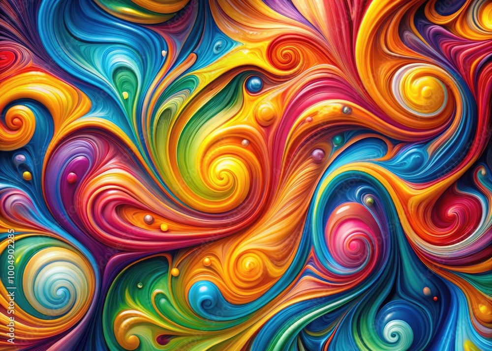 Poster vibrant abstract pattern with colorful swirls and fluid shapes for modern design and backgrounds