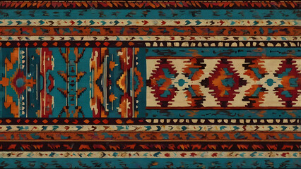 The Navajo Nation's Ethnic Patterns: Native American Textiles Background generative ai