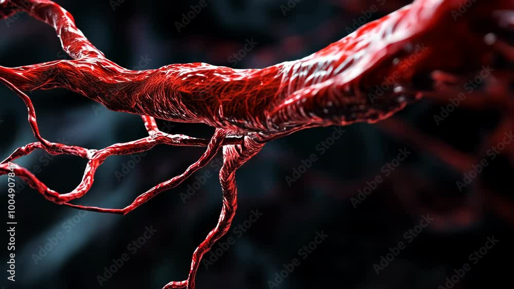 Aufkleber this is a 3d rendering of an artery with branching vessels