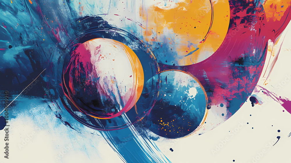Canvas Prints ai generated. ai generative. geometric abstract background with circle decoration. space galaxy futu