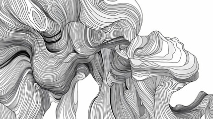 Fototapeta premium An abstract monochrome drawing with random lines. Line Art. Illustration