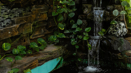 photo lanscape water flowing into the water