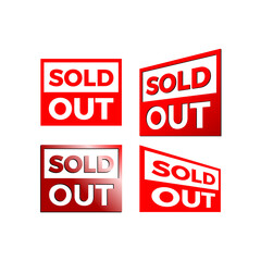 sold out sign design set