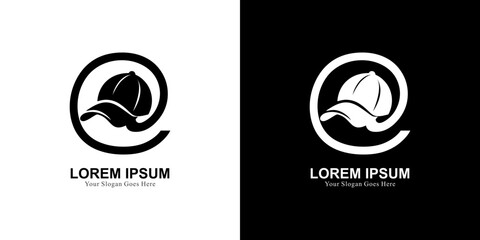Logo design in the shape of a sports cap in a modern style