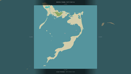 Acklins Island, Bahamas, highlighted and labelled. Topo Humanitarian © zelwanka