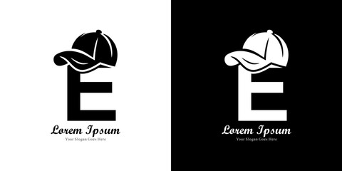 E-shaped logo design wearing a hat