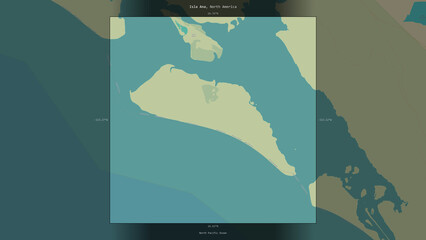 Isla Ana, Mexico, highlighted and labelled. Topo Humanitarian © zelwanka