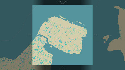 Ayon Island, Russia, highlighted and labelled. Topo Humanitarian © zelwanka