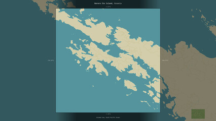 Barora Ite Island, Solomon Islands, highlighted and labelled. Topo Humanitarian © zelwanka