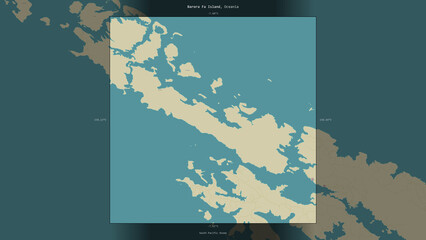 Barora Fa Island, Solomon Islands, highlighted and labelled. Topo Humanitarian © zelwanka