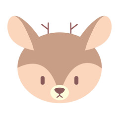 Charming illustration featuring a cute deer on a white background. This design is perfect for adding a whimsical and delightful element to children's books, nursery decor