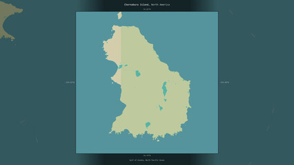 Chernabura Island, United States, highlighted and labelled. Topo Humanitarian © zelwanka