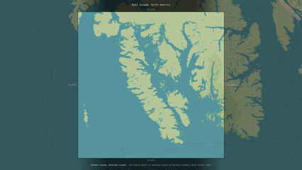 Dall Island, United States, highlighted and labelled. Topo Humanitarian © zelwanka
