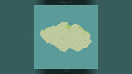 East Island, France, highlighted and labelled. Topo Humanitarian © zelwanka