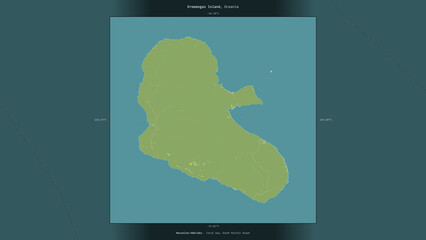 Eromangas Island, Vanuatu, highlighted and labelled. Topo Humanitarian © zelwanka