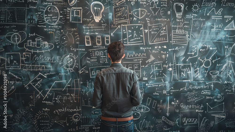 Poster person in front of a computer generative ai
