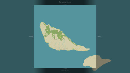 Ile Futuna, France, highlighted and labelled. Topo Humanitarian © zelwanka