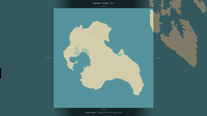 Katchall Island, India, highlighted and labelled. Topo Humanitarian © zelwanka