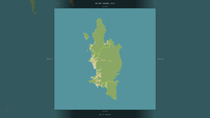 Ko Kut Island, Thailand, highlighted and labelled. Topo Humanitarian © zelwanka