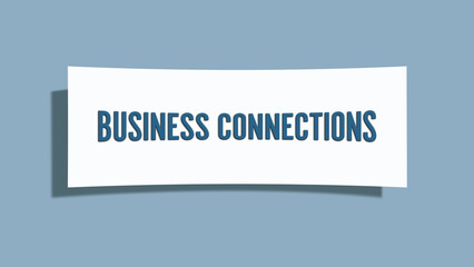 Business Connections. A card isolated on blue background.