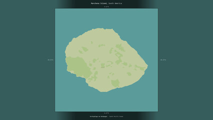 Marchena Island, Ecuador, highlighted and labelled. Topo Humanitarian © zelwanka