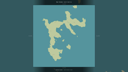 New Island, Falkland Islands, highlighted and labelled. Topo Humanitarian © zelwanka
