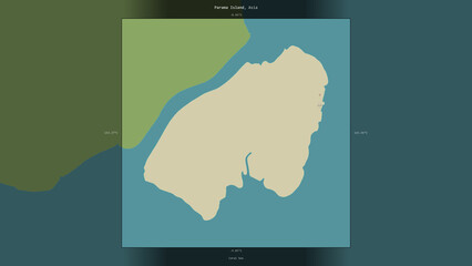 Parama Island, Papua New Guinea, highlighted and labelled. Topo Humanitarian © zelwanka