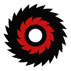 High-Quality Circular Saw Blade Icon Vector Silhouette