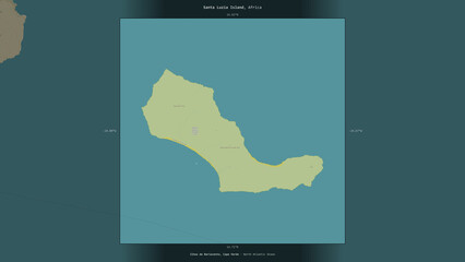 Santa Luzia Island, Cape Verde, highlighted and labelled. Topo Humanitarian © zelwanka