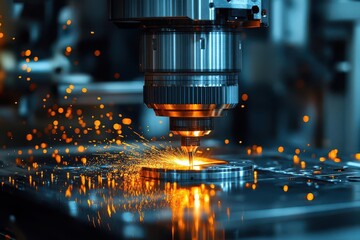 cnc milling machine operating in a factory environment showcasing precision engineering and advanced technology in action emphasizing the manufacturing process