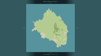 Socorro Island, Mexico, highlighted and labelled. Topo Humanitarian © zelwanka