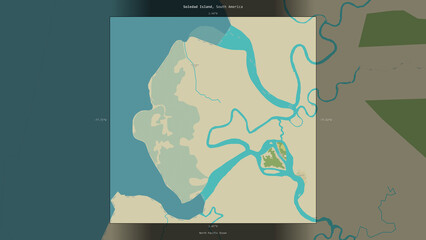 Soledad Island, Colombia, highlighted and labelled. Topo Humanitarian © zelwanka