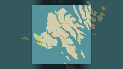 Streymoy Island, Faroe Islands, highlighted and labelled. Topo Humanitarian © zelwanka