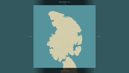 Tatau Island, Papua New Guinea, highlighted and labelled. Topo Humanitarian © zelwanka