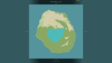 Tofua Island, Tonga, highlighted and labelled. Topo Humanitarian © zelwanka