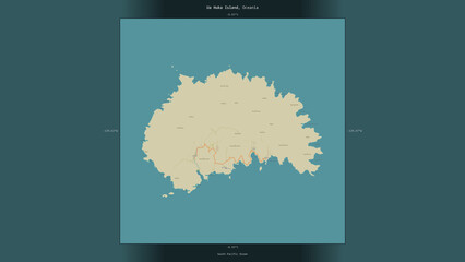 Ua Huka Island, France, highlighted and labelled. Topo Humanitarian © zelwanka