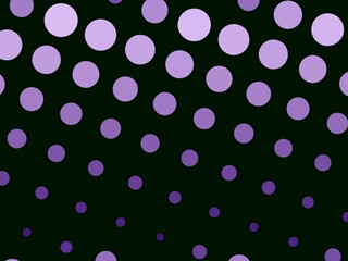 Abstract background with a pattern of purple circles on a black background.