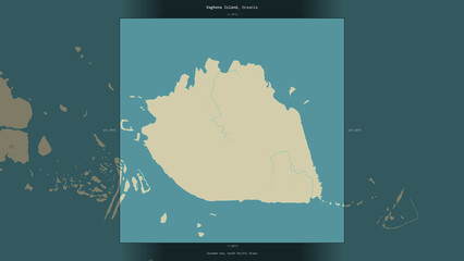 Vaghena Island, Solomon Islands, highlighted and labelled. Topo Humanitarian © zelwanka