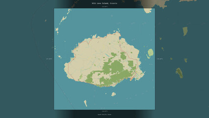 Viti Levu Island, Fiji, highlighted and labelled. Topo Humanitarian © zelwanka