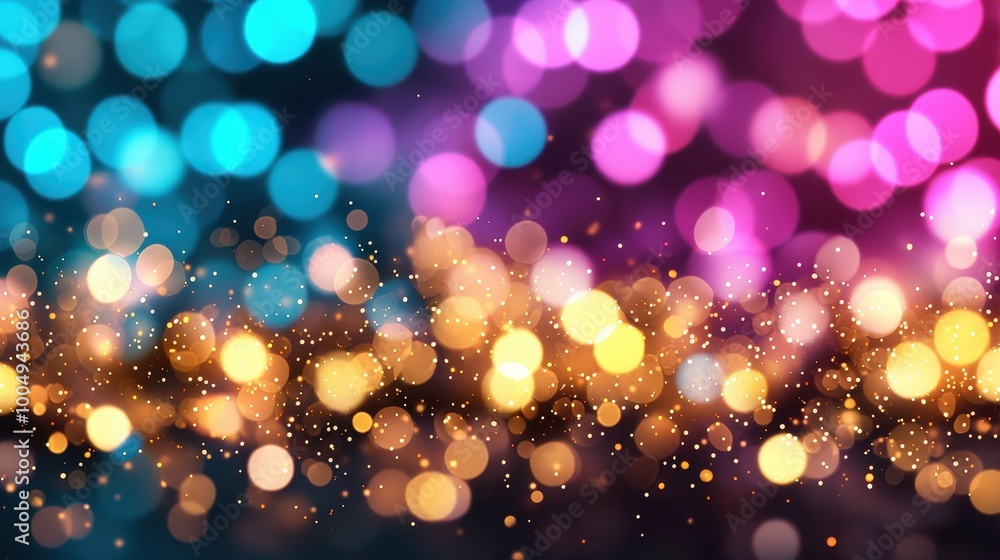 Poster abstract blurred lights background with bokeh effect