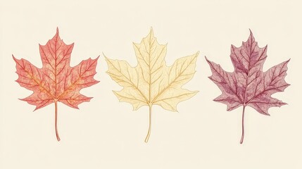 Fototapeta premium Vibrant Autumn Maple Leaf Vector Illustration on Pastel Background