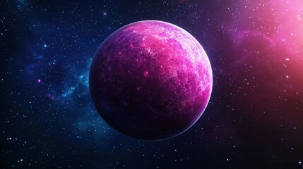 Obraz premium Pink Planet in Space Cosmic Landscape Galaxy Stars Nebula Sci Fi Fantasy Astronomy