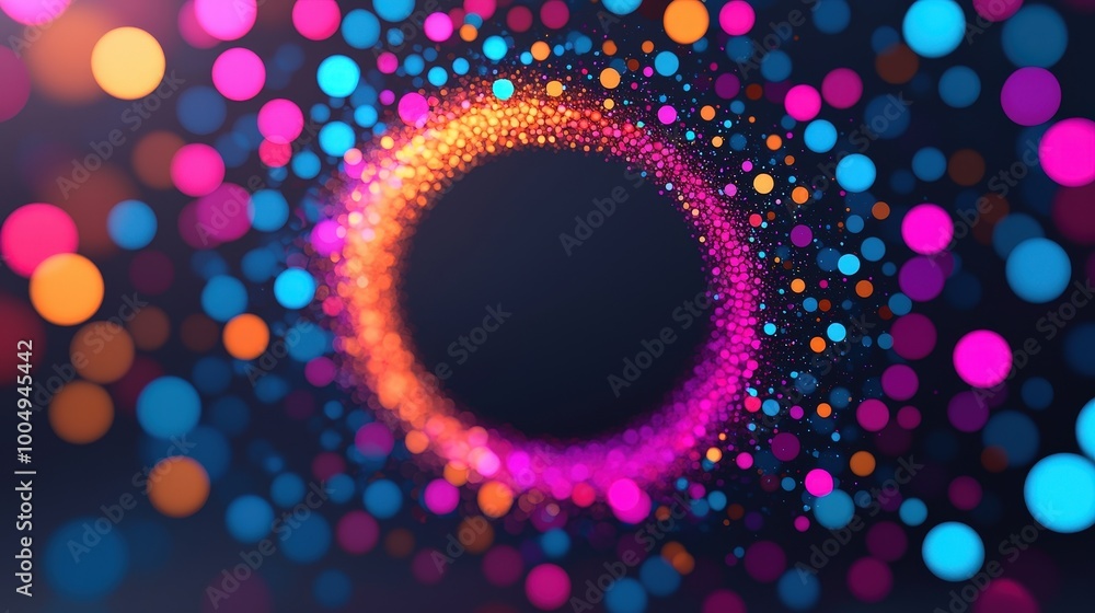 Poster abstract colorful bokeh spiral with copy space background