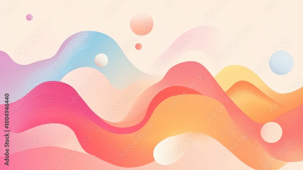 Poster abstract organic gradient vector illustration with generative ai technology on pastel background