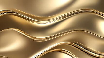Obraz premium Minimalist golden wallpaper with smooth metallic finish and sleekness. Metallic Finish. Illustration