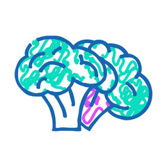 two broccoli doodle icon sketch vector. two broccoli sign. isolated symbol illustration