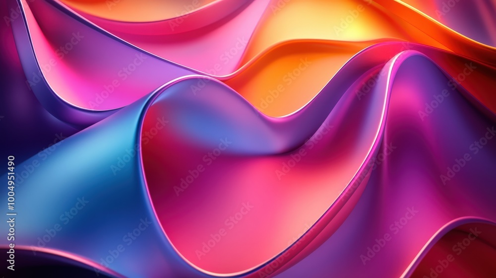 Poster illuminated geometric symphony - abstract 3d background with vibrant colors and interplay of light a