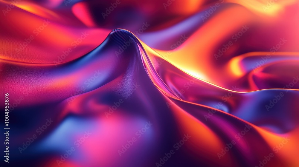 Poster futuristic 3d abstract background of glowing digital elements in high-tech environment