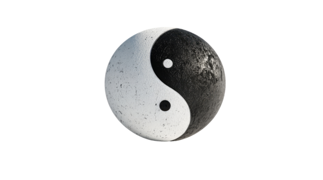 yin and yang sign on transparent background - Powered by Adobe